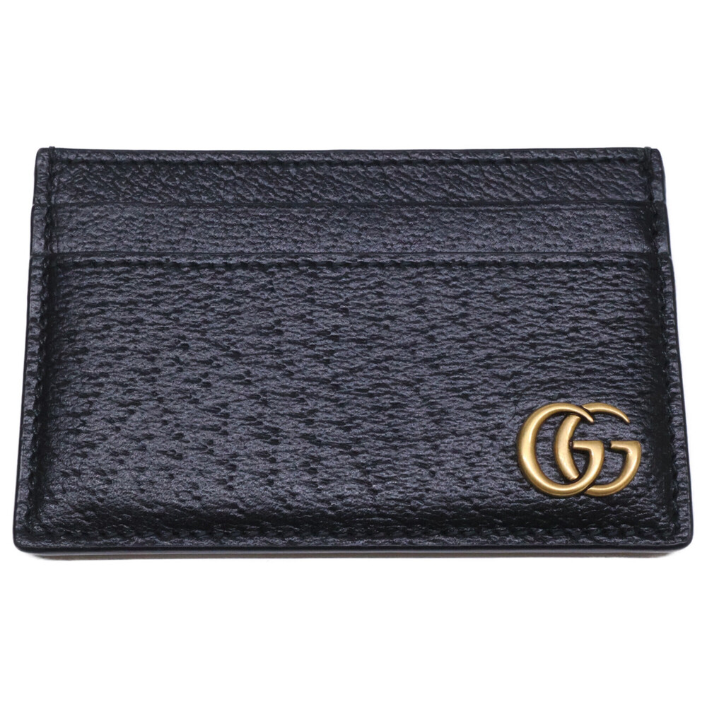 GUCCI 657588 Double G Pass Case/Business Card Holder/Card Case, Black, Men's